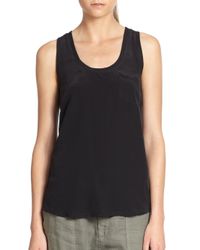Joie | Black Alicia Silk Racerback Tank Top | Lyst