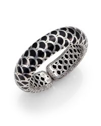 John Hardy | Metallic Naga Enamel & Sterling Silver Wide Flex Cuff Bracelet/black | Lyst