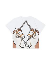Burberry White Double Unicorn T-shirt