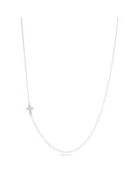 Adina Reyter - Metallic Solid Pave Cross Necklace - Lyst