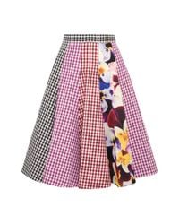 Christopher Kane | Multicolor Gingham Printed A-line Skirt | Lyst