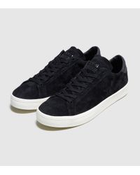 adidas court vantage black suede
