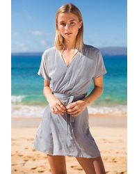 Acacia Swimwear - Gray 2018 Rome Silk Wrap Dress In Long Island - Lyst
