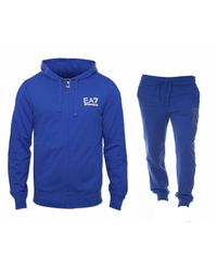 Emporio Armani - 3 Z Hooded Tracksuit Royal Blue for Men - Lyst
