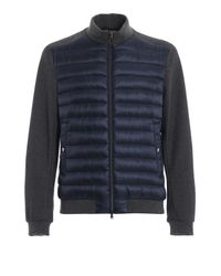Herno Blue Bomber Jersey Piuma for men