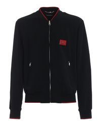 Dolce & Gabbana Black Bomber Viscose for men