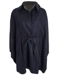 Valentina Kova - Blue Navy And Grey River Reversible Cape - Lyst