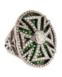 Loree Rodkin - Multicolor Oval Cutout Maltese Cross Ring - Lyst
