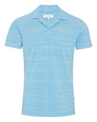 Orlebar Brown - Blue Azure Cloud Melange Felix Resort Polo for Men - Lyst