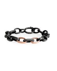 Nancy Newberg - Metallic Oxidized Silver Hammered Chain Link Bracelet - Lyst