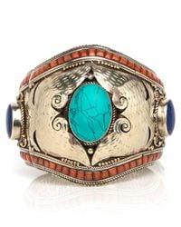 Devon Leigh - Multicolor Oversized Antique Brass Cuff - Lyst