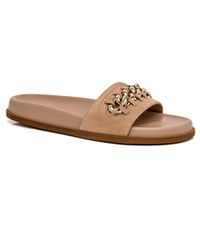 Valentino - Natural Camel Rose Chain Slide - Lyst