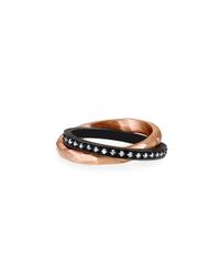 Nancy Newberg - Metallic Rose Gold And Oxidized Silver Rolling Ring - Lyst