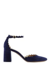 Chloé | Blue 80mm Leather Lauren Dorset Pumps | Lyst