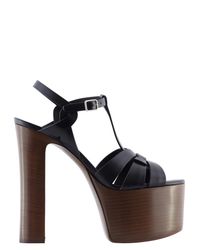 Saint Laurent | Black Betty Platform Leather Sandals | Lyst