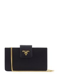 Prada | Black Saffiano Leather Iphone Case | Lyst