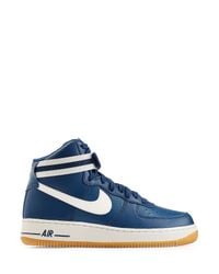 Lyst Nike Air Force 1 Mid 07 Leather High Top Sneakers Blue for Men Lyst Nike Air Force 1 Mid 07 Leather High Top Sneakers Blue for Men
