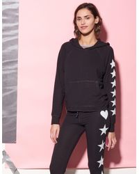 Sundry - Black Side Stars Cropped Hoodie - Lyst