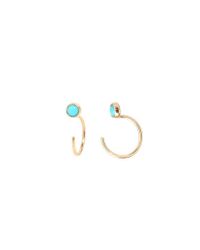 Zoe Chicco | Metallic Turquoise Open Hoop Earrings | Lyst