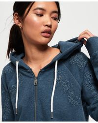 Superdry Blue Ivy Broidery Zip Hoodie