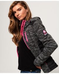 Superdry Black Storm Hybrid Panel Zip Hoodie