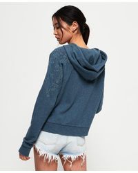 Superdry Blue Ivy Broidery Zip Hoodie