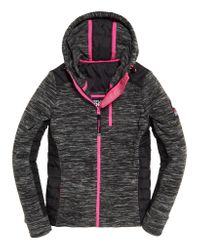 Superdry Black Storm Hybrid Panel Zip Hoodie