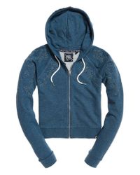 Superdry Blue Ivy Broidery Zip Hoodie