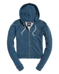 Superdry Blue Ivy Broidery Zip Hoodie