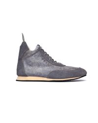 Volga Volga Gray High-top Black Leather Sneakers for men