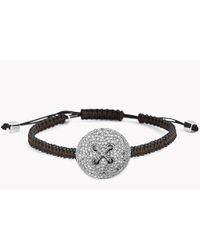Tateossian - Multicolor Button Micro Pavé Macramé Bracelet With White Diamonds - Lyst