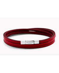 Tateossian - Red Triple Wrap Fettuccine Bracelet for Men - Lyst