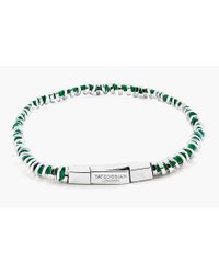 Tateossian - Metallic Mini Click Silver Beads Bracelet - Green for Men - Lyst
