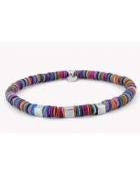 Tateossian - Multicolor Seychelles Beaded Bracelet In Multicoloured Shells With Silver Cubes for Men - Lyst