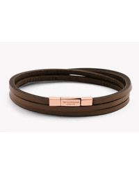 Tateossian - Fettuccine 18k Rose Gold Bracelet In Brown for Men - Lyst