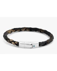 Tateossian - Amazonia Scoubidou Silver Bracelet In Brown for Men - Lyst