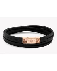 Tateossian | Fettuccine Duo 18k Rose Gold Bracelet In Black for Men | Lyst