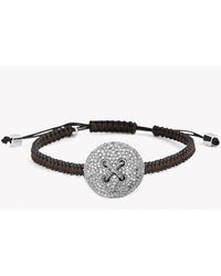 Tateossian | Button Micro Pavé Macramé Bracelet With White Diamonds for Men | Lyst