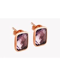 Tateossian - Purple 14k Rose Gold Chelsea Earrings With Amethyst - Lyst