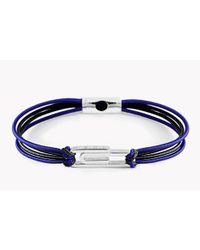 Tateossian - Blue Silver Friendship Paperclip Bracelet In Black & Navy for Men - Lyst