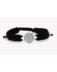 Tateossian - Metallic Silver St Christopher Medallion Macramé Bracelet - Lyst