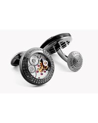 Tateossian - Metallic 18 Karat Gold Skeleton Gear Pavé Cufflinks - Black Gold & Diamonds for Men - Lyst
