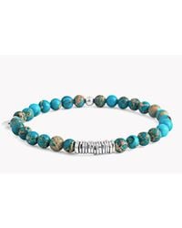 Tateossian - Blue Disc Round Impression Jasper Beaded Bracelet With Silver Spacer Discs - Lyst