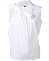 MM6 by Maison Martin Margiela - White Cotton Top - Lyst