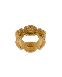 Versace - Metallic Anello `medusa` - Lyst