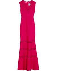 Hervé Léger Multicolor Cutout Bandage Gown