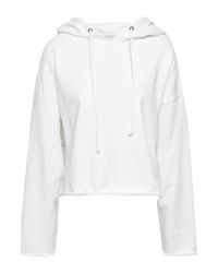 RTA Angel French Cotton-terry Hooded Sweatshirt White