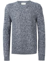 A.P.C. | Blue Loose Knit Crew Neck Sweater for Men | Lyst