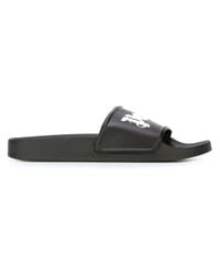 Palm Angels | White Logo-Print Rubber Slides | Lyst