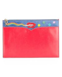 Olympia Le-Tan | Multicolor Smoking Lips Beaded Clutch | Lyst